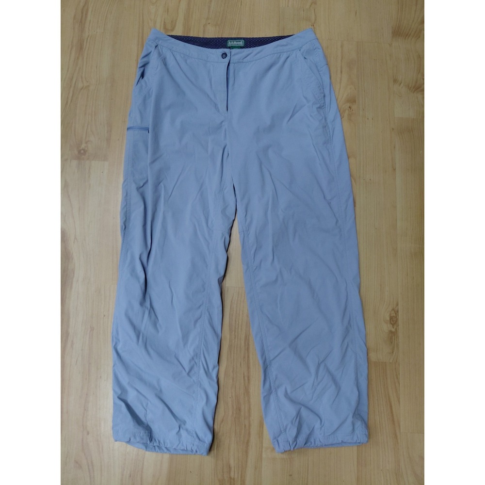 LL Bean Hiking Pants Womens 16 Reg Blue Gray Nylon Spandex Outdoor Cargo 0FWX3